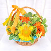 Оранжевое лето - корзина с герберами 3D / 360 градусов